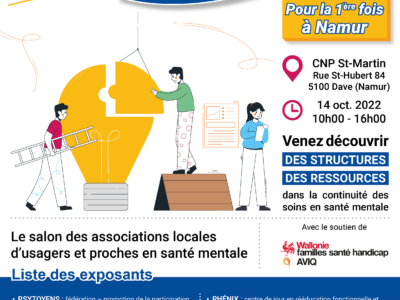Salon de l'Entr&Aide Namurois : 20 associations se présentent autour de la santé mentale