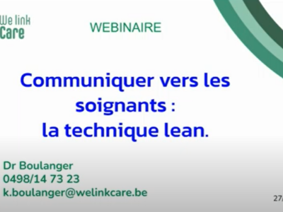 Communiquer vers les professionnels de santé: concept et utilité de la technique lean (en 30 min!)